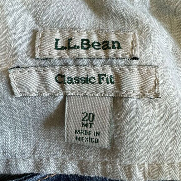 LL Bean Classic Fit Medium Tall Blue Jeans Sz 20 284078 Stretch Comfort - Picture 6 of 9